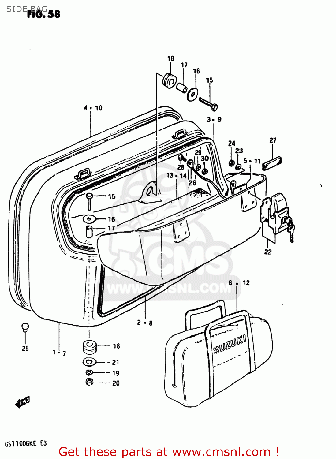 SIDE BAG GS1100 1984 (E) USA (E03)
