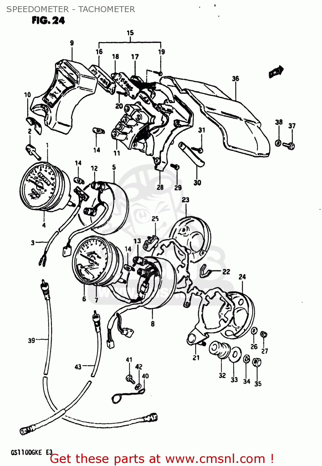 SPEEDOMETER - TACHOMETER GS1100 1984 (E) USA (E03)