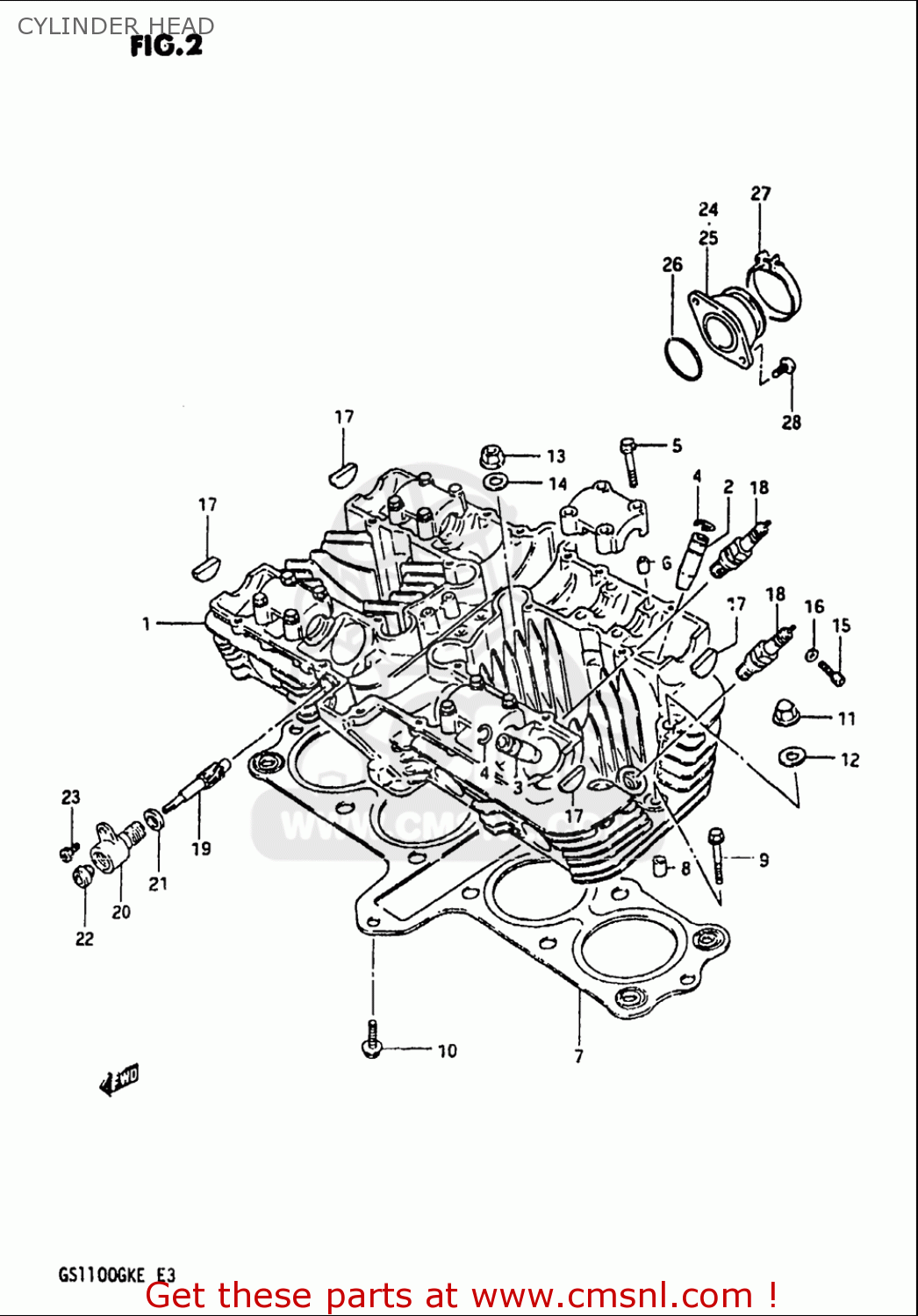 CYLINDER HEAD GS1100 1984 (E) USA (E03)