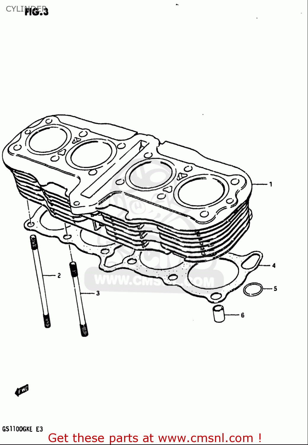 CYLINDER GS1100 1984 (E) USA (E03)