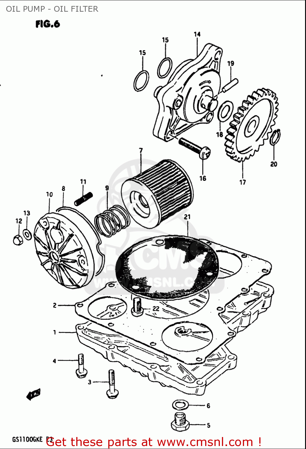 OIL PUMP - OIL FILTER GS1100 1984 (E) USA (E03)