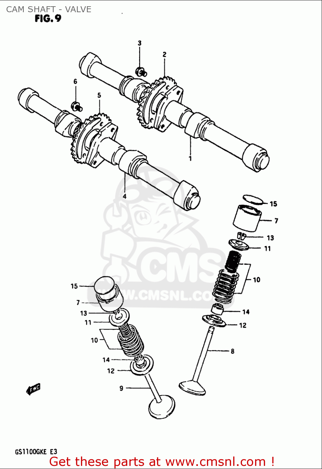 CAM SHAFT - VALVE GS1100 1984 (E) USA (E03)