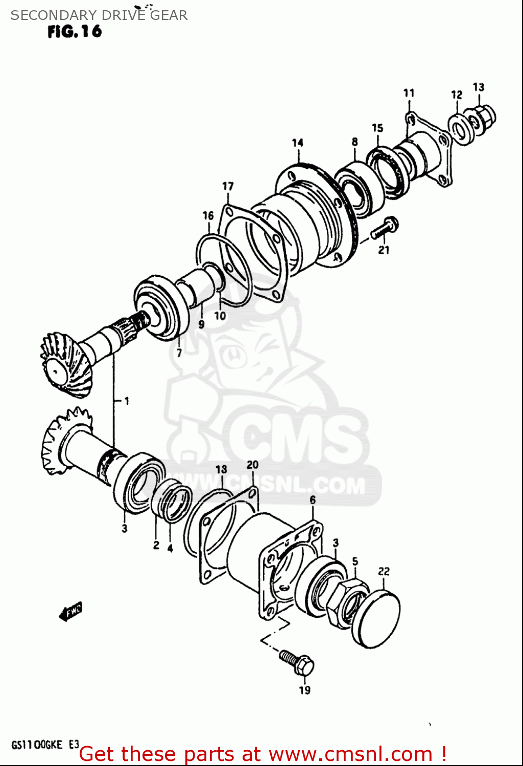 SECONDARY DRIVE GEAR GS1100 1984 (E) USA (E03)
