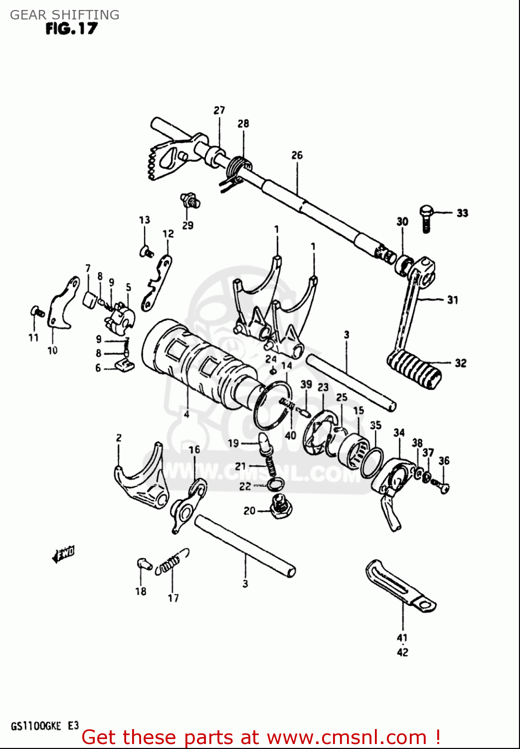GEAR SHIFTING GS1100 1984 (E) USA (E03)