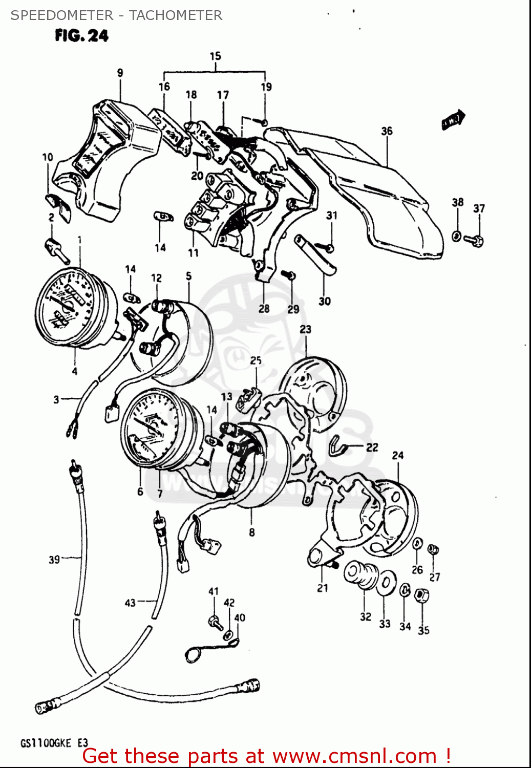 SPEEDOMETER - TACHOMETER GS1100 1984 (E) USA (E03)