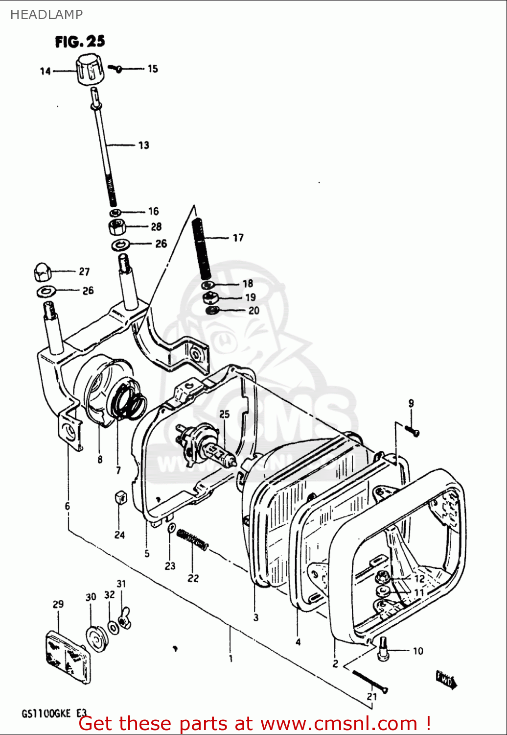 HEADLAMP GS1100 1984 (E) USA (E03)