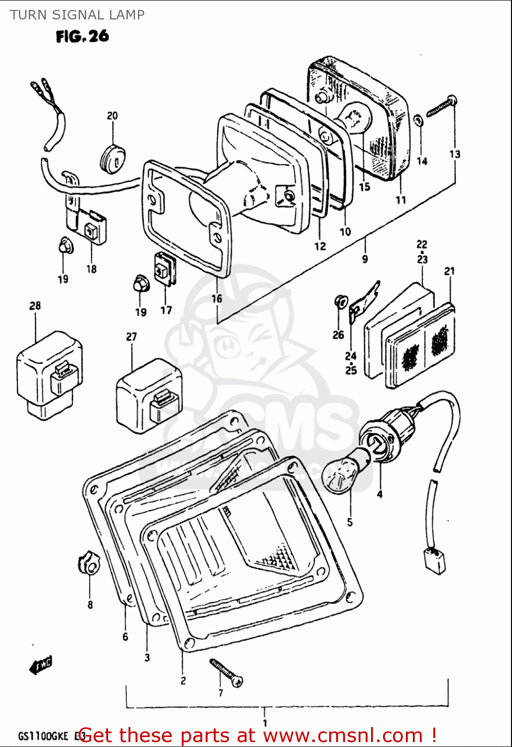 TURN SIGNAL LAMP GS1100 1984 (E) USA (E03)