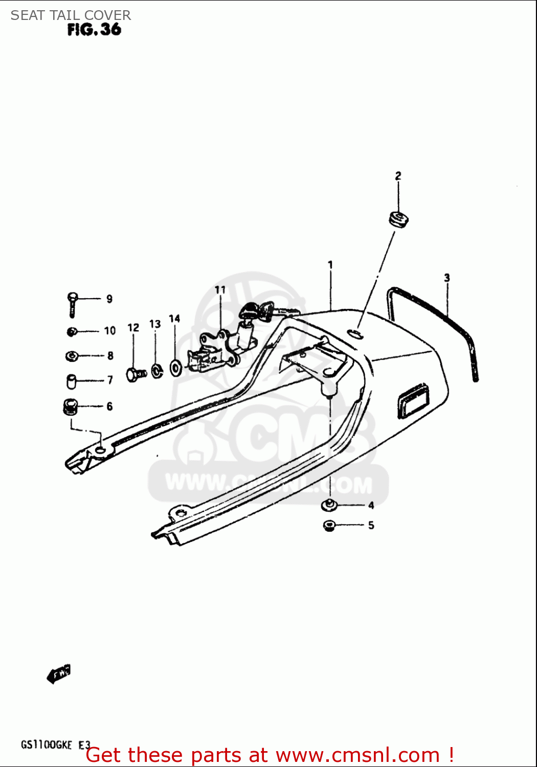 SEAT TAIL COVER GS1100 1984 (E) USA (E03)