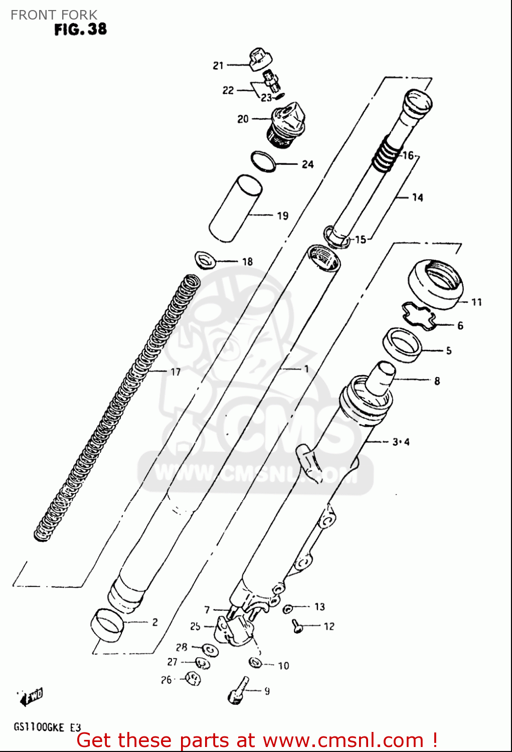 FRONT FORK GS1100 1984 (E) USA (E03)