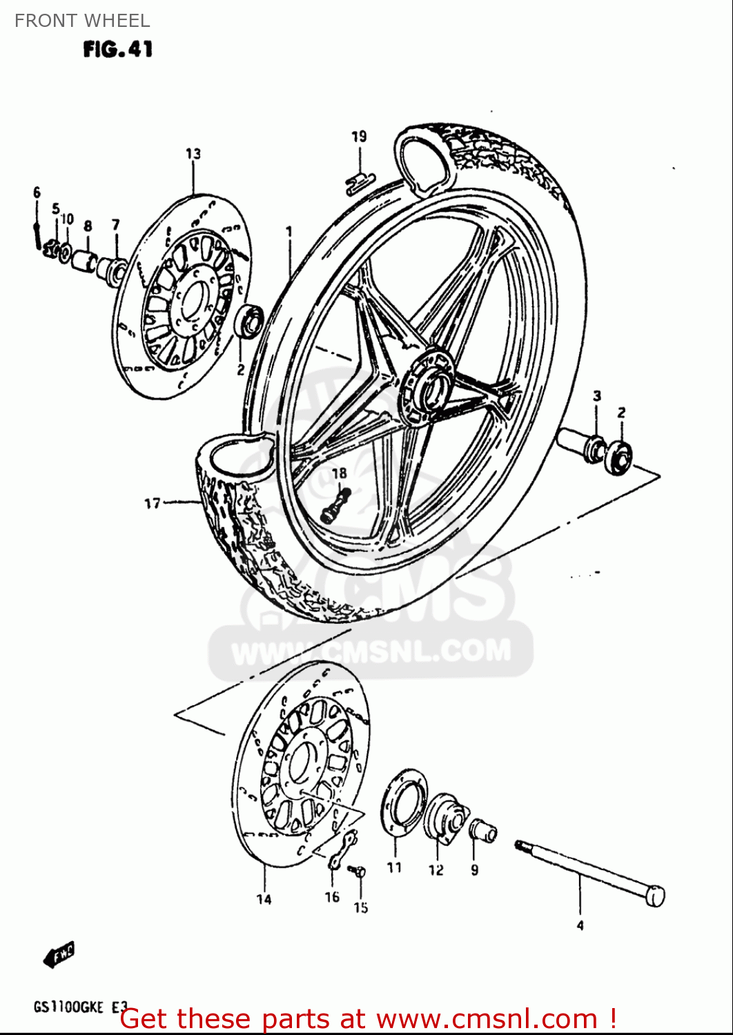 FRONT WHEEL GS1100 1984 (E) USA (E03)