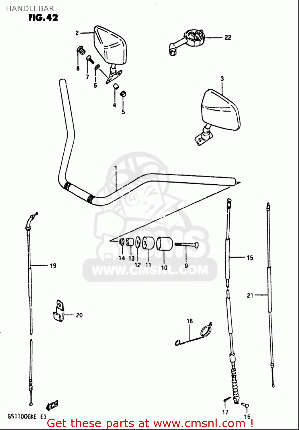 HANDLEBAR GS1100 1984 (E) USA (E03)
