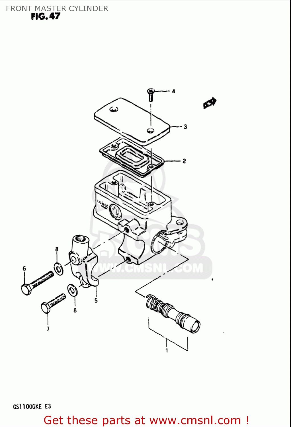 FRONT MASTER CYLINDER GS1100 1984 (E) USA (E03)