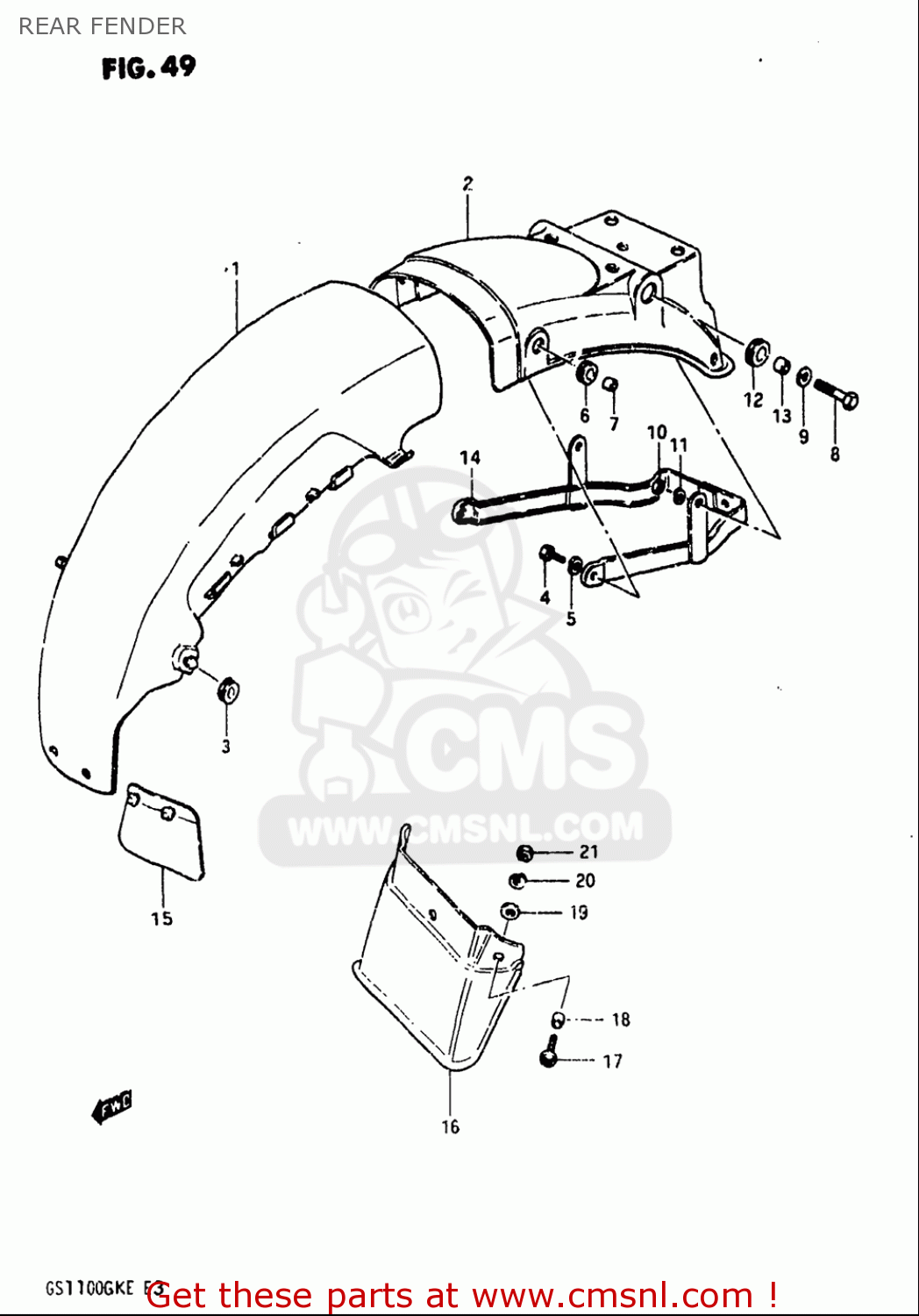 REAR FENDER GS1100 1984 (E) USA (E03)