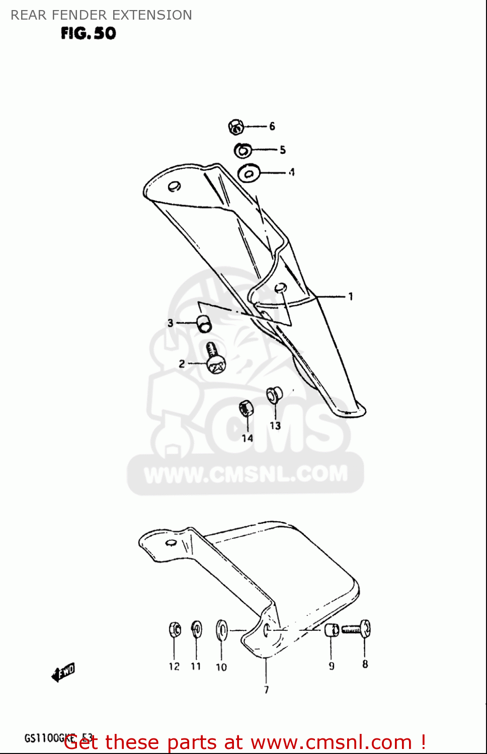 REAR FENDER EXTENSION GS1100 1984 (E) USA (E03)