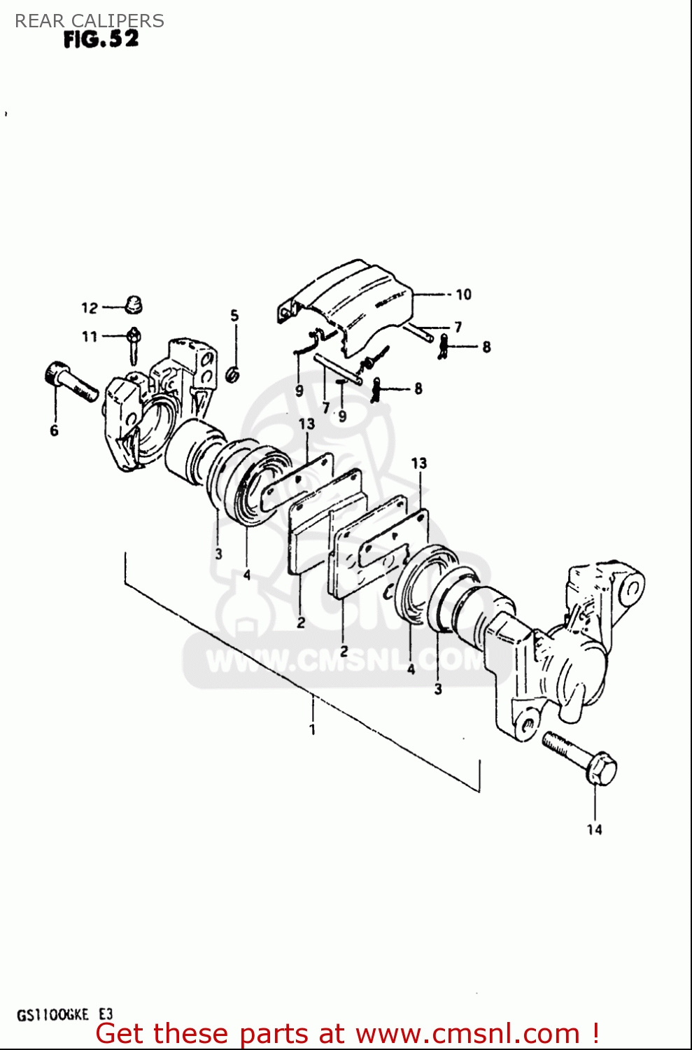 REAR CALIPERS GS1100 1984 (E) USA (E03)
