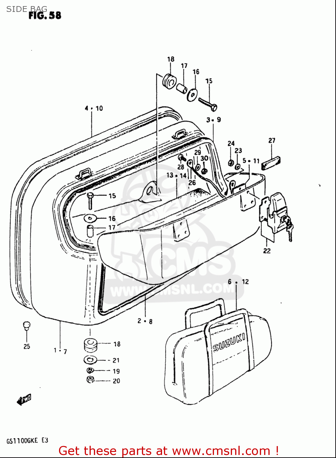 SIDE BAG GS1100 1984 (E) USA (E03)