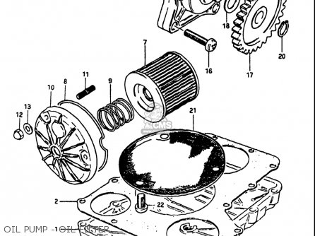OIL PUMP - OIL FILTER - GS1100 1984 (E) USA (E03)