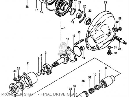 PROPELLER SHAFT - FINAL DRIVE GEAR - GS1100 1984 (E) USA (E03)