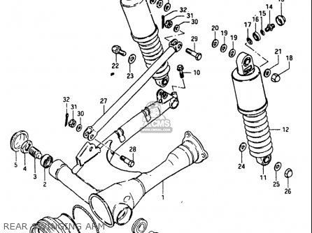REAR SWINGING ARM - GS1100 1984 (E) USA (E03)