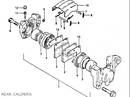 REAR CALIPERS - GS1100 1984 (E) USA (E03)