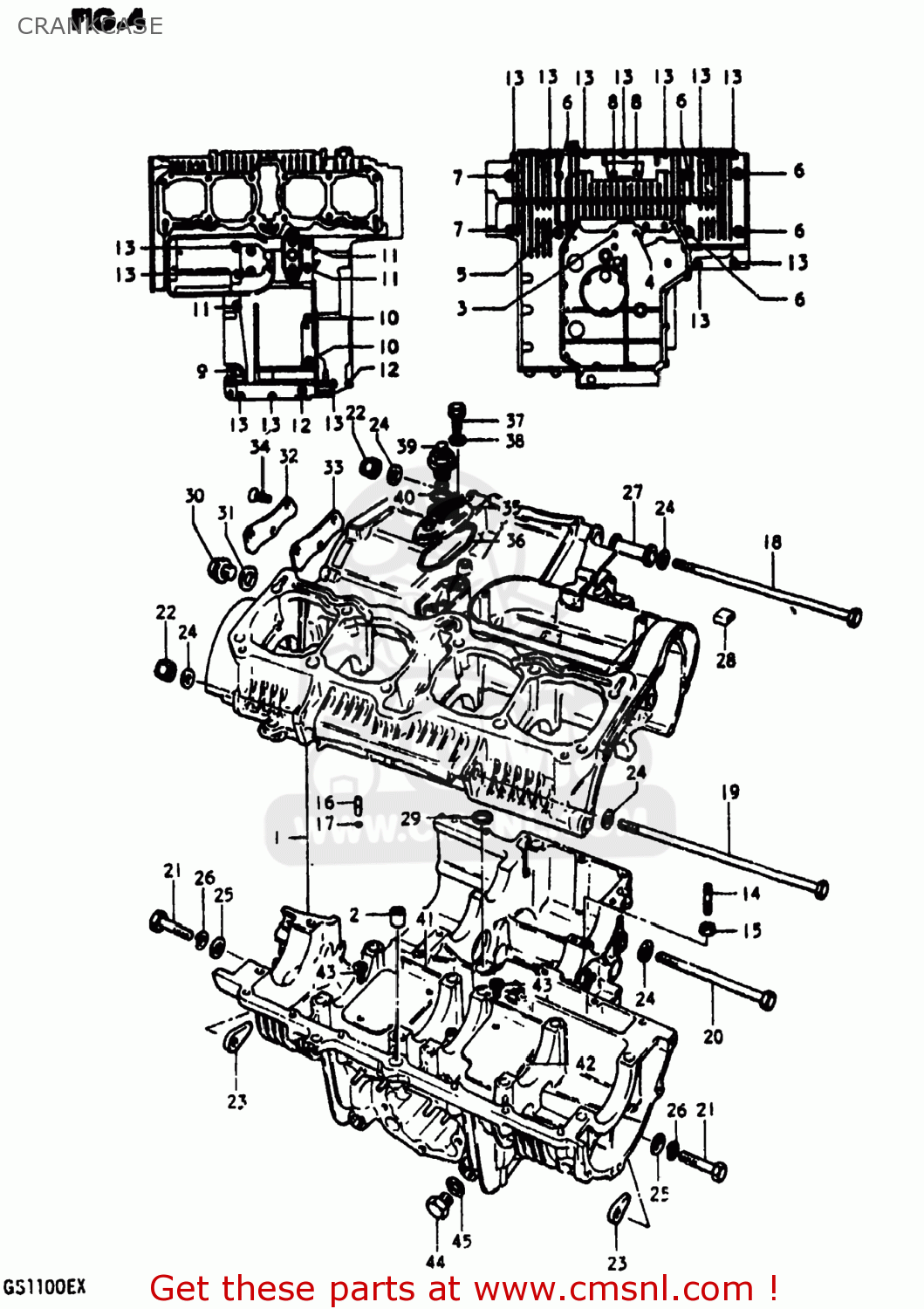 CRANKCASE GS1100E 1980 (T) USA (E03)