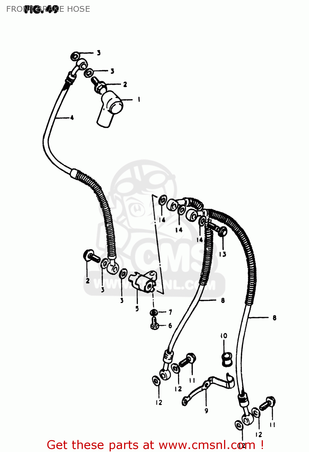 FRONT BRAKE HOSE GS1100E 1980 (T) USA (E03)