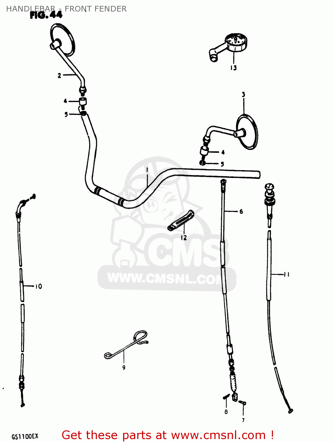 HANDLEBAR - FRONT FENDER GS1100E 1980 (T) USA (E03)