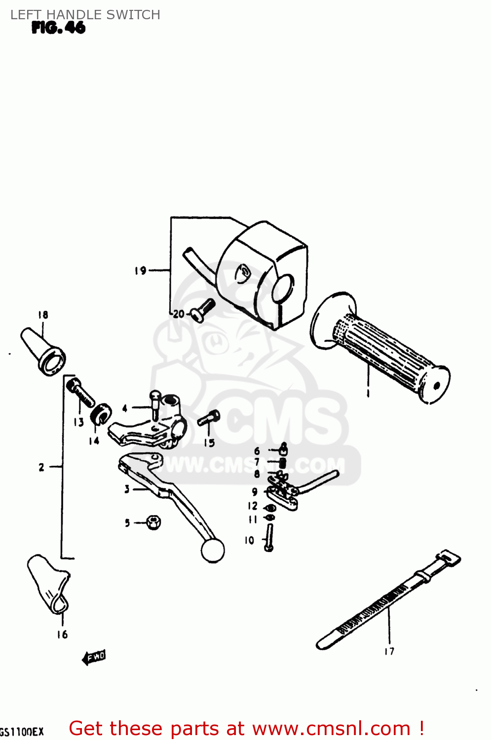 LEFT HANDLE SWITCH GS1100E 1980 (T) USA (E03)