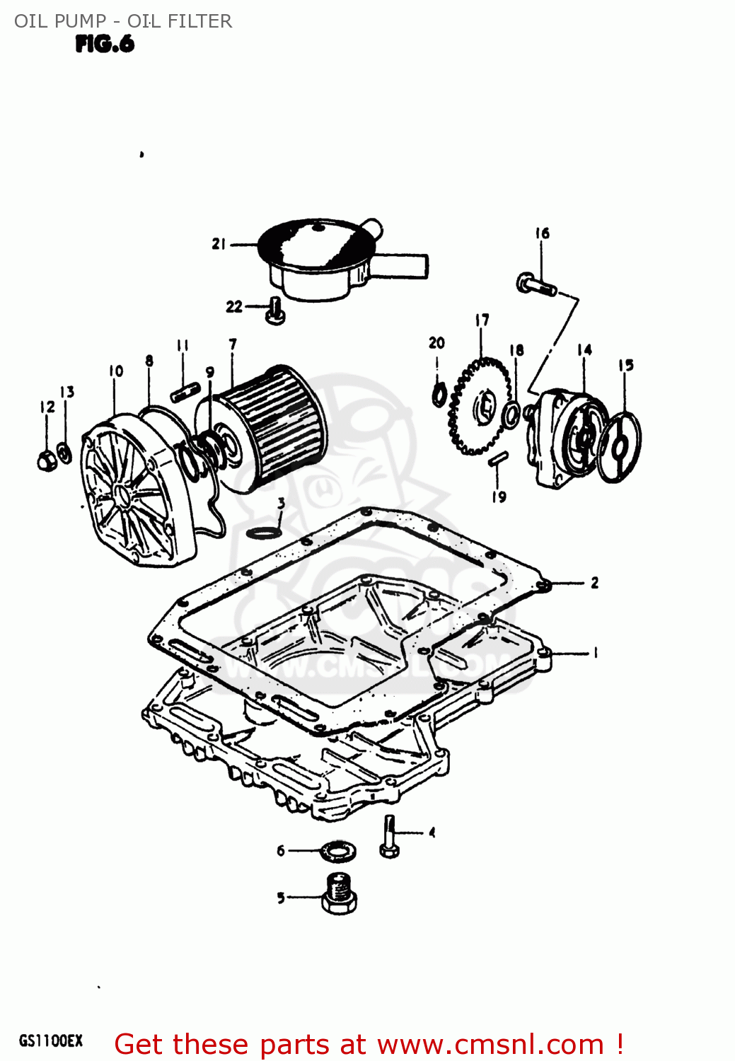 OIL PUMP - OIL FILTER GS1100E 1980 (T) USA (E03)