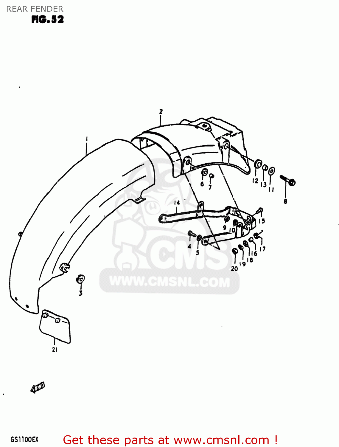 REAR FENDER GS1100E 1980 (T) USA (E03)