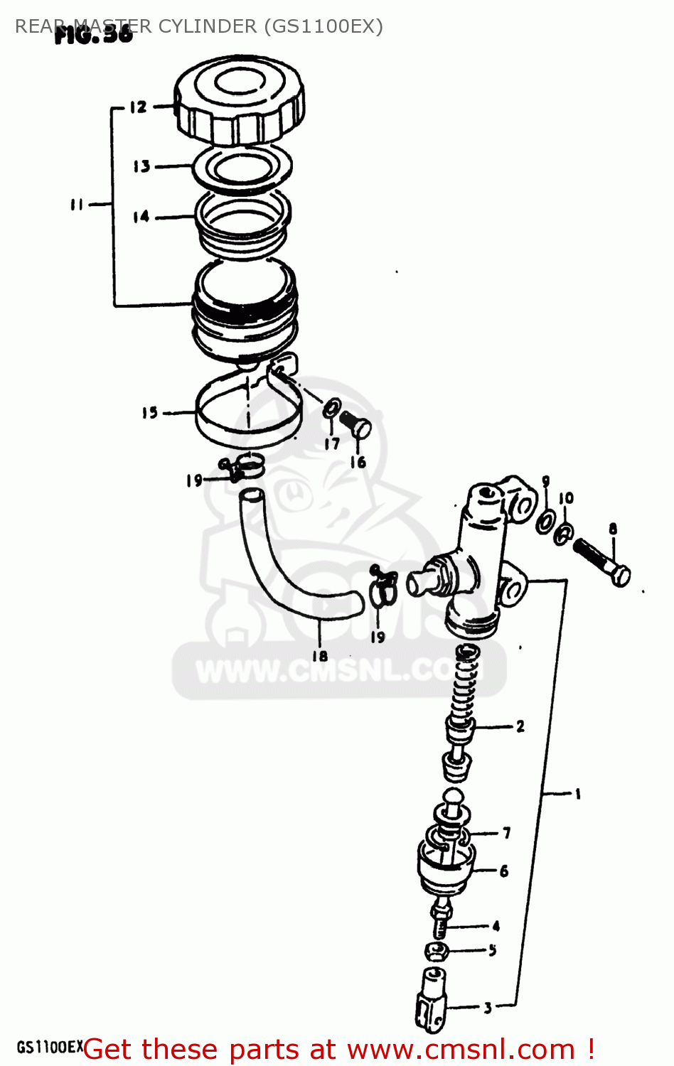 REAR MASTER CYLINDER (GS1100EX) GS1100E 1980 (T) USA (E03)
