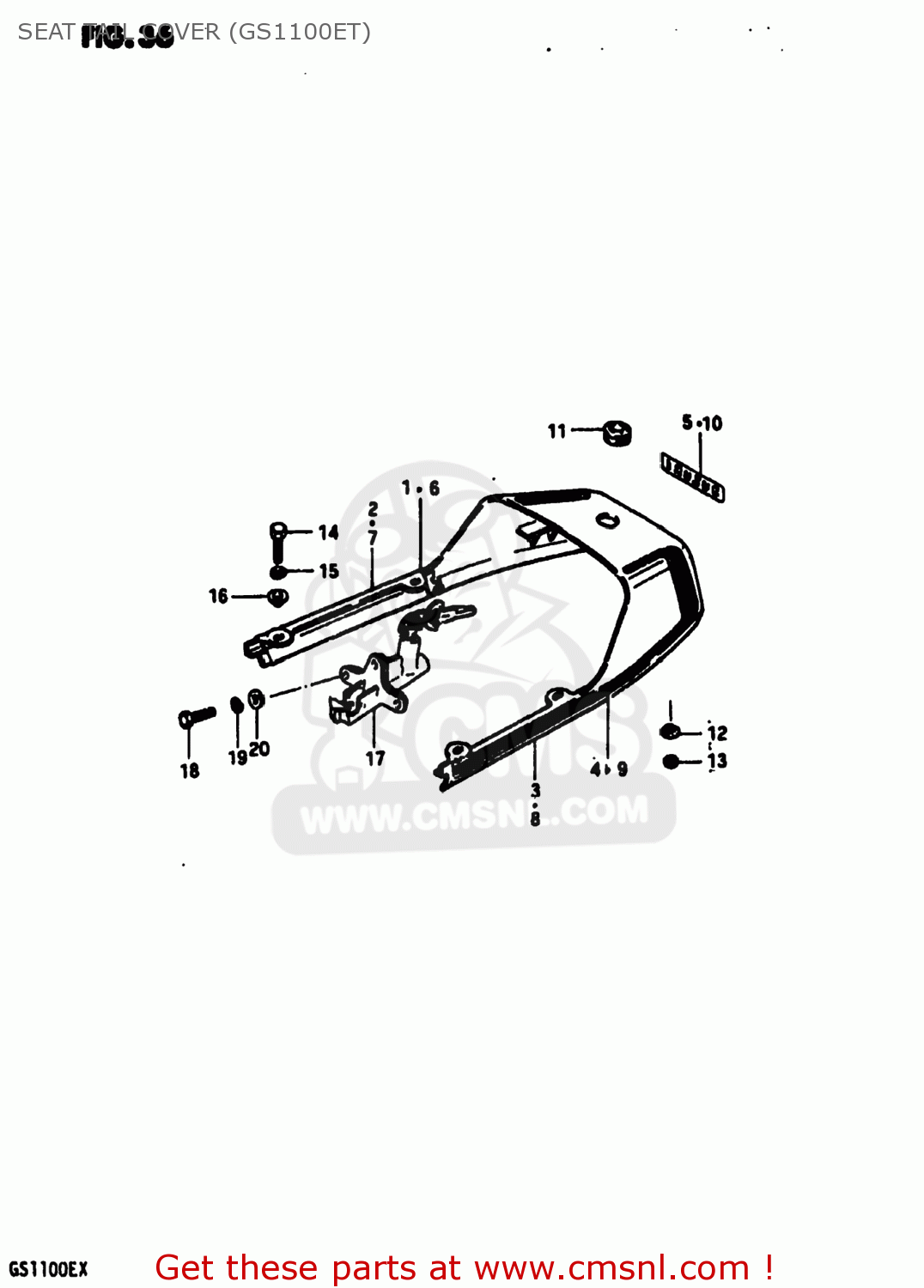 SEAT TAIL COVER (GS1100ET) GS1100E 1980 (T) USA (E03)