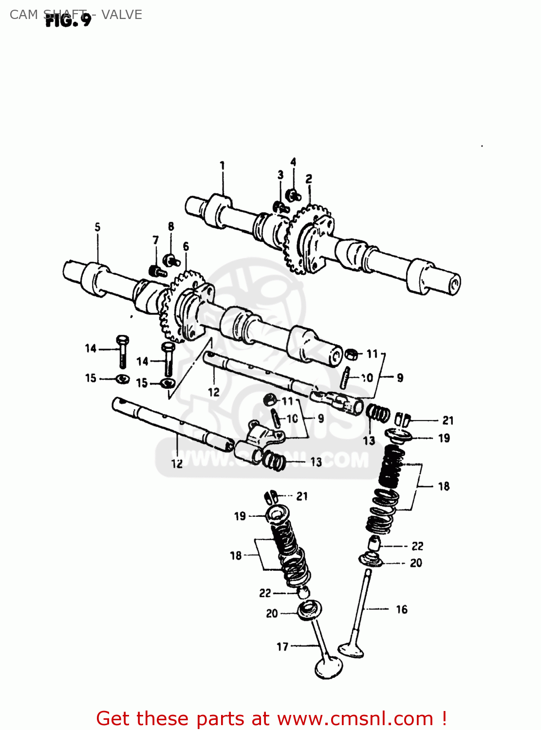 CAM SHAFT - VALVE GS1100E 1981 (X) USA (E03)