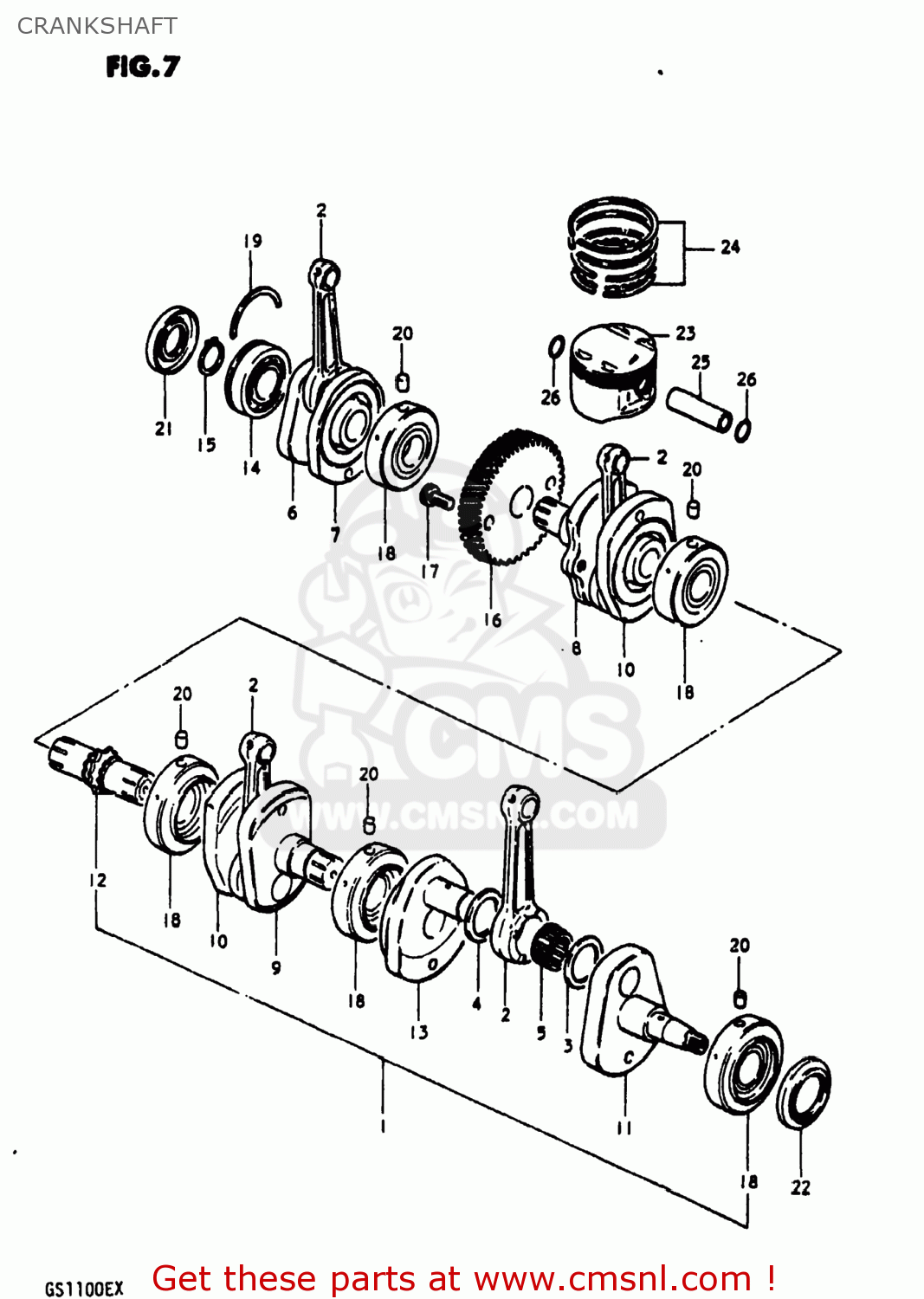 CRANKSHAFT GS1100E 1981 (X) USA (E03)