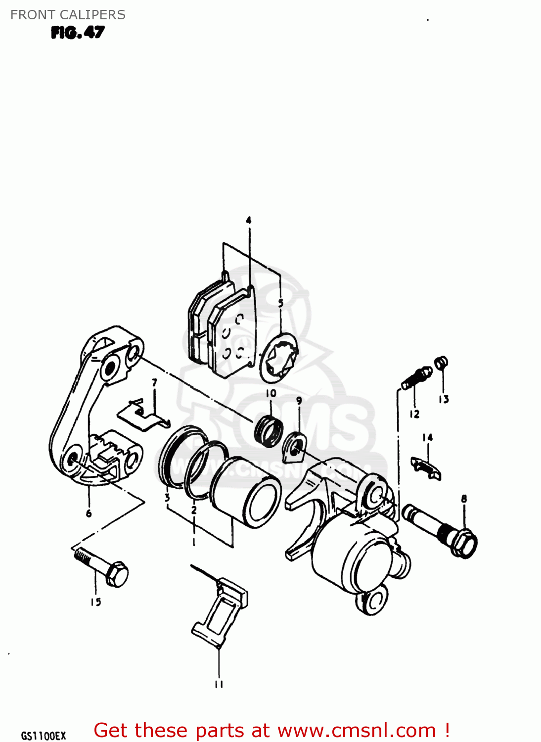 FRONT CALIPERS GS1100E 1981 (X) USA (E03)