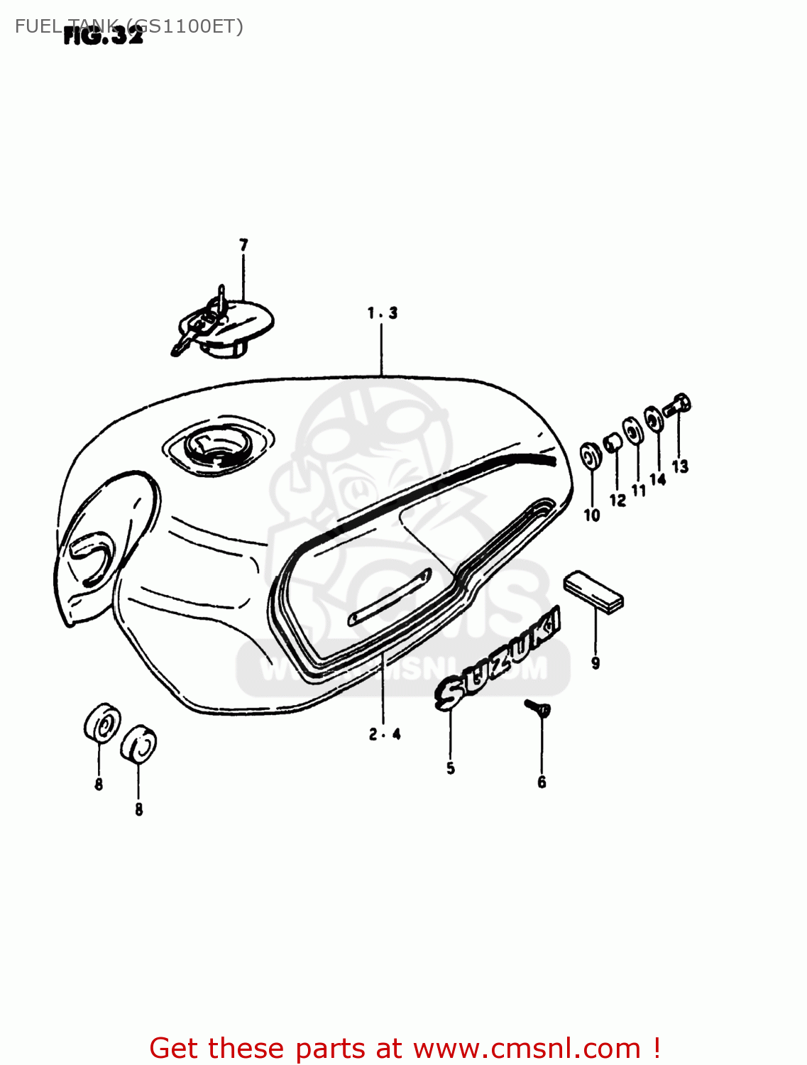 FUEL TANK (GS1100ET) GS1100E 1981 (X) USA (E03)