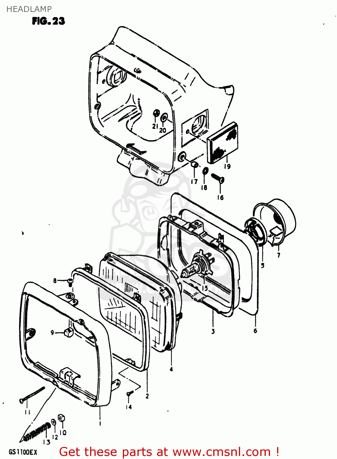 HEADLAMP GS1100E 1981 (X) USA (E03)
