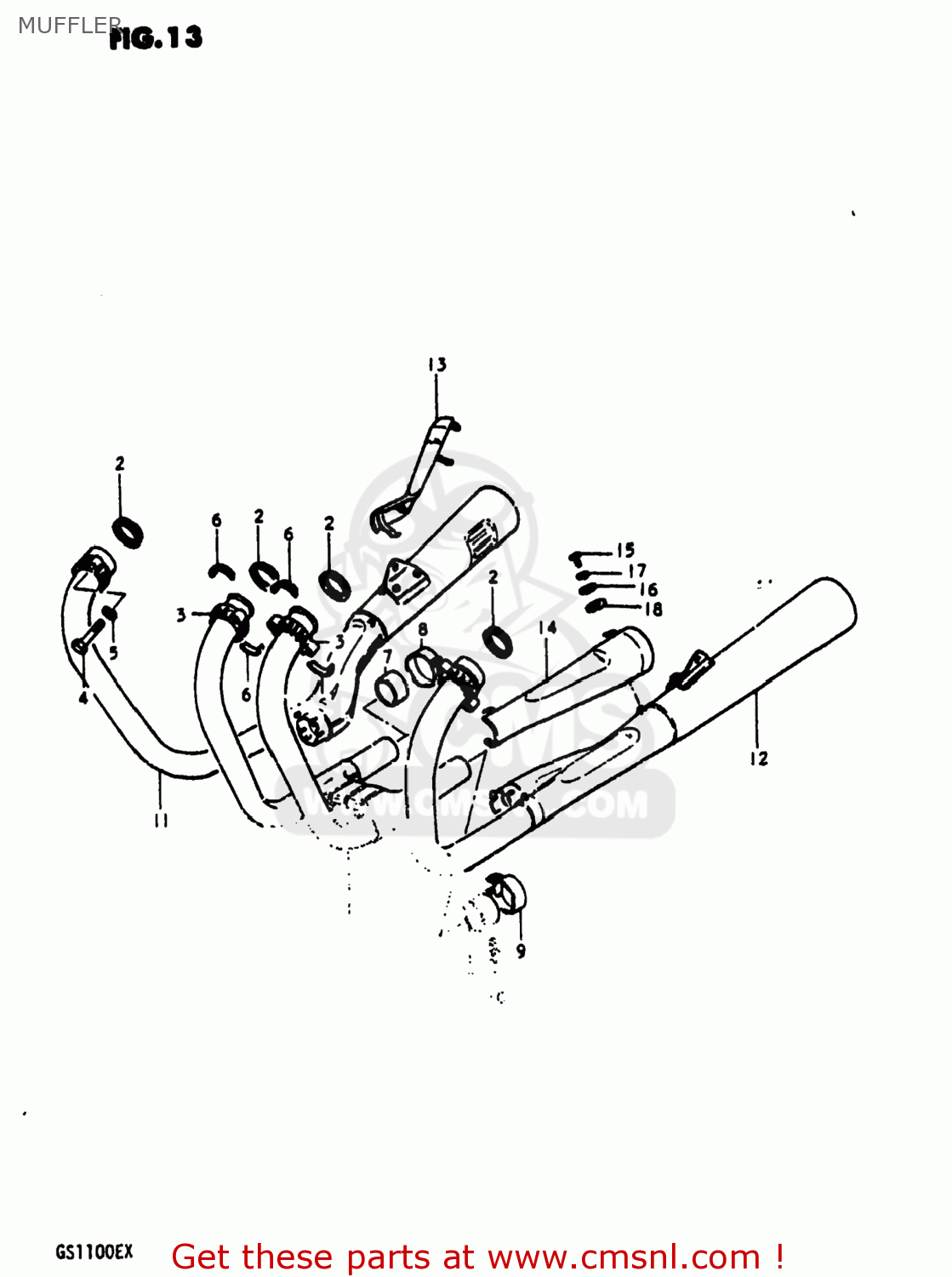 MUFFLER GS1100E 1981 (X) USA (E03)