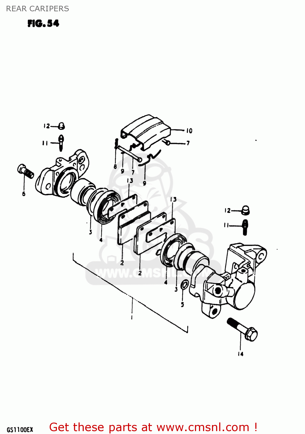REAR CARIPERS GS1100E 1981 (X) USA (E03)