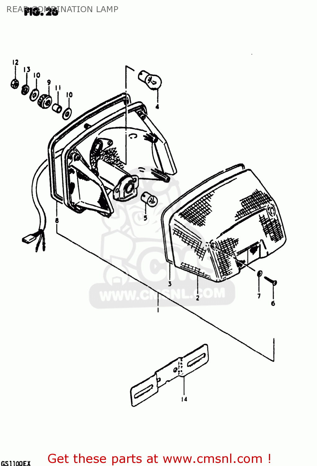 REAR COMBINATION LAMP GS1100E 1981 (X) USA (E03)