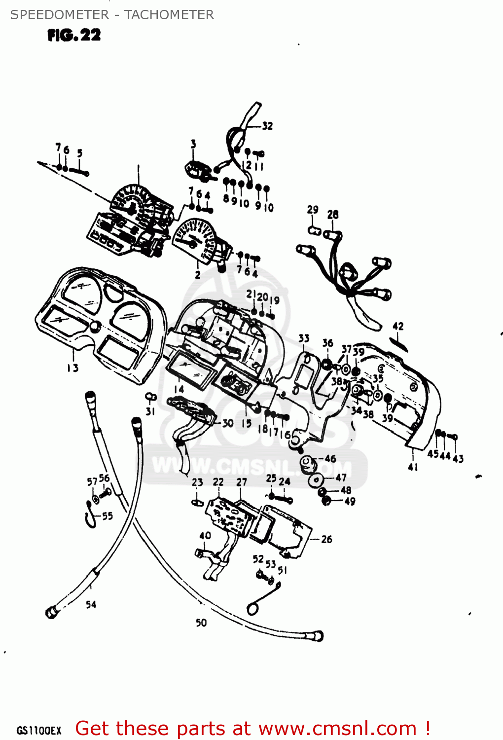 SPEEDOMETER - TACHOMETER GS1100E 1981 (X) USA (E03)