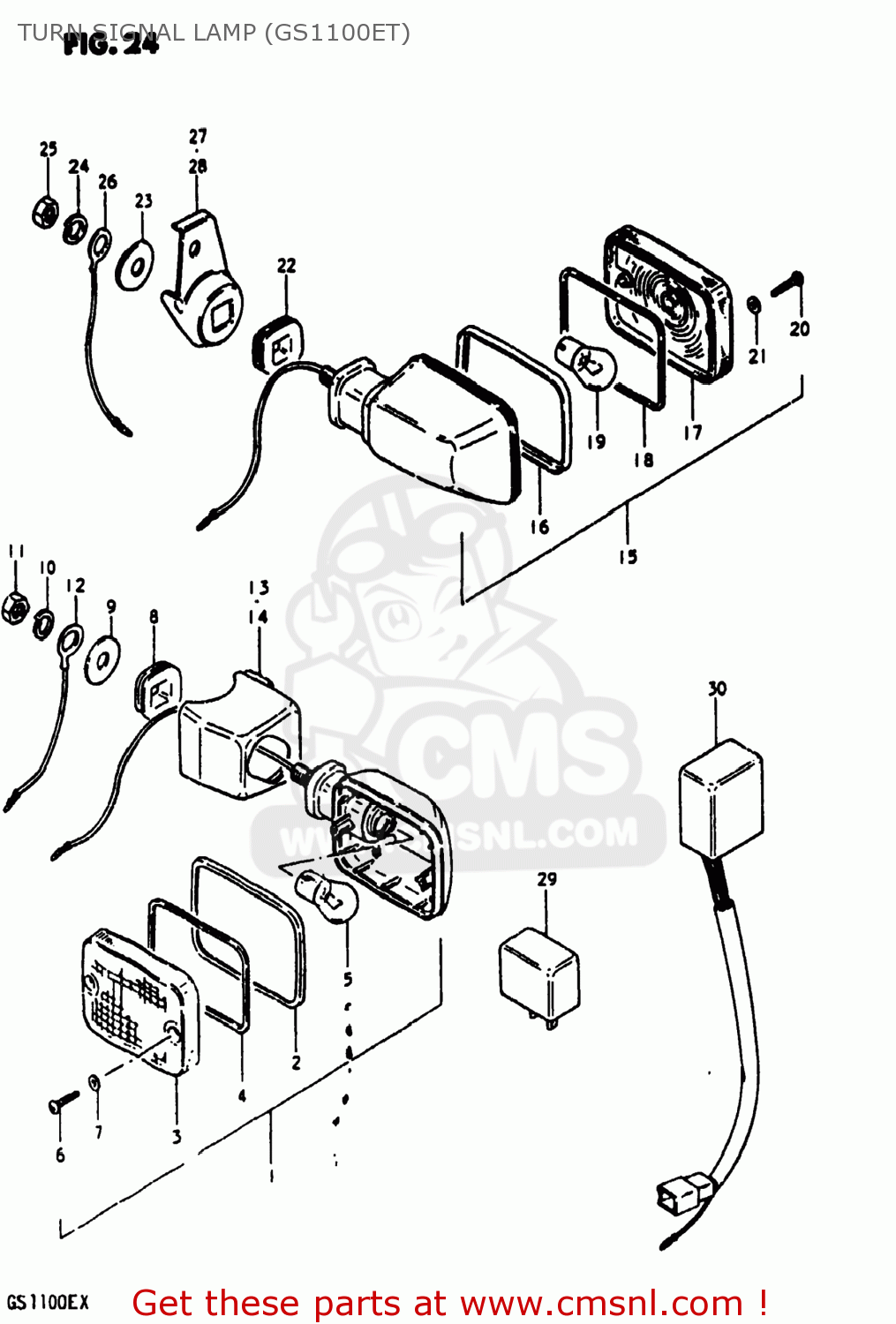 TURN SIGNAL LAMP (GS1100ET) GS1100E 1981 (X) USA (E03)