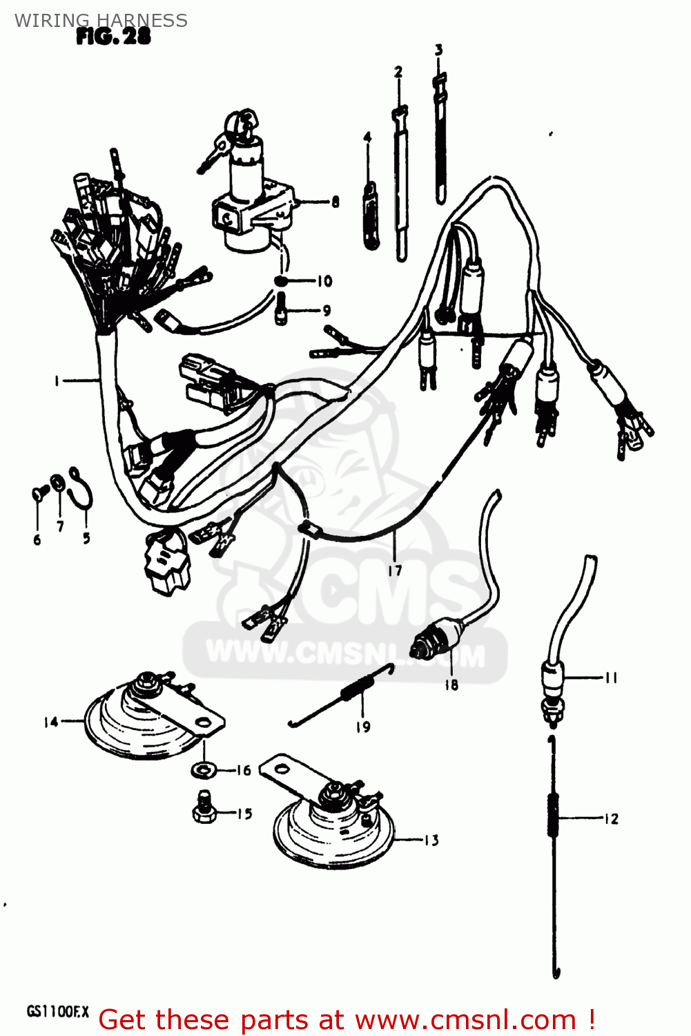 WIRING HARNESS GS1100E 1981 (X) USA (E03)