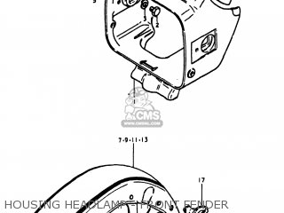 HOUSING HEADLAMP - FRONT FENDER - GS1100E 1981 (X) USA (E03)