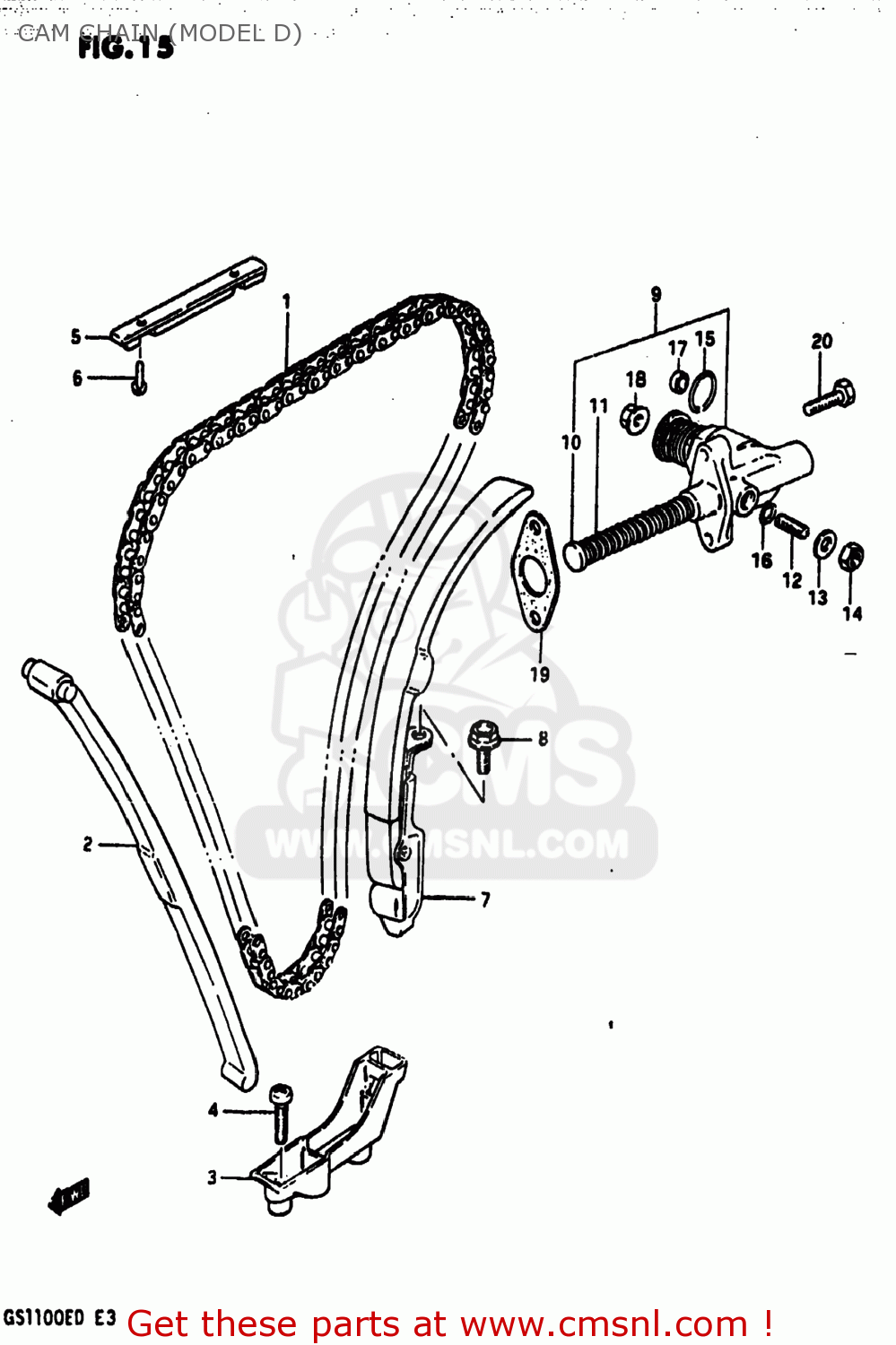 CAM CHAIN (MODEL D) GS1100E 1982 (Z) USA (E03)