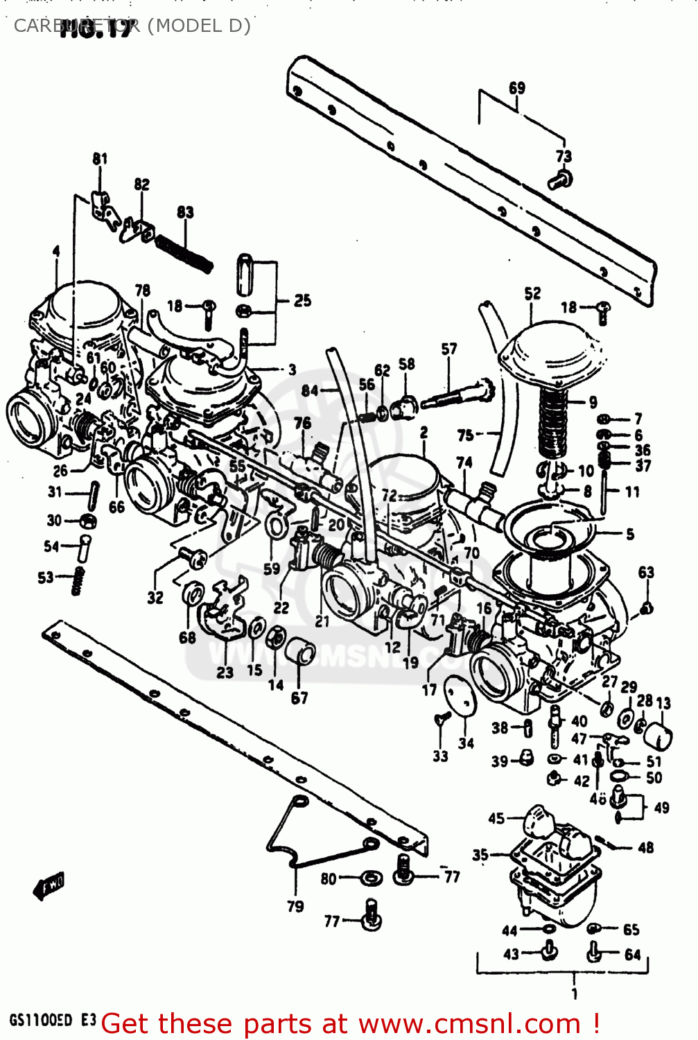 CARBURETOR (MODEL D) GS1100E 1982 (Z) USA (E03)