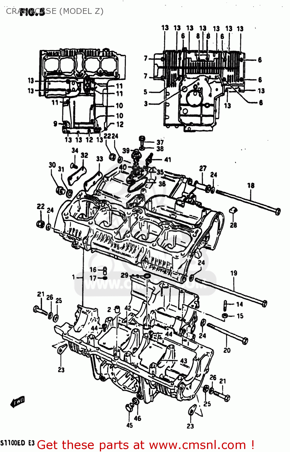CRANKCASE (MODEL Z) GS1100E 1982 (Z) USA (E03)