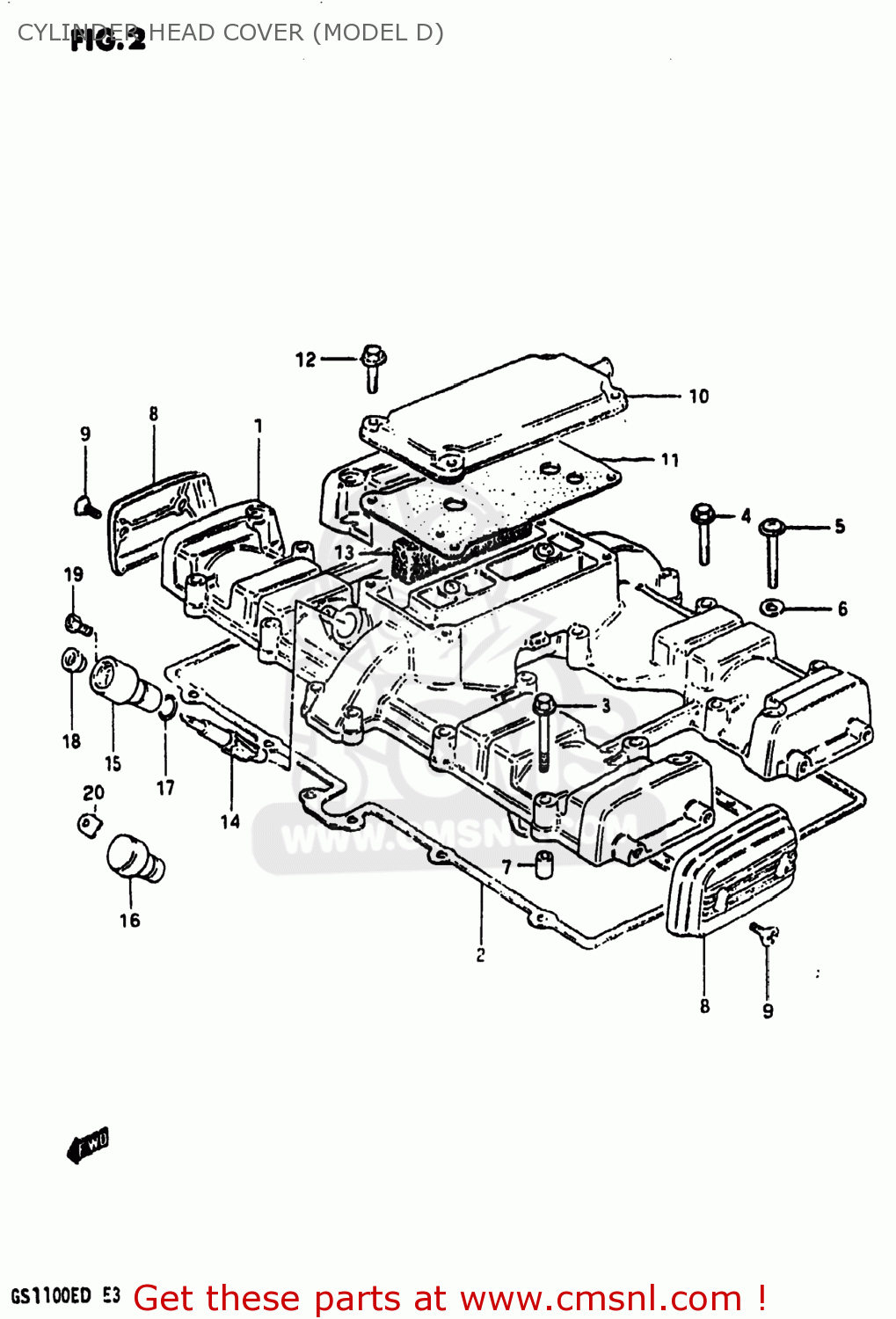 CYLINDER HEAD COVER (MODEL D) GS1100E 1982 (Z) USA (E03)