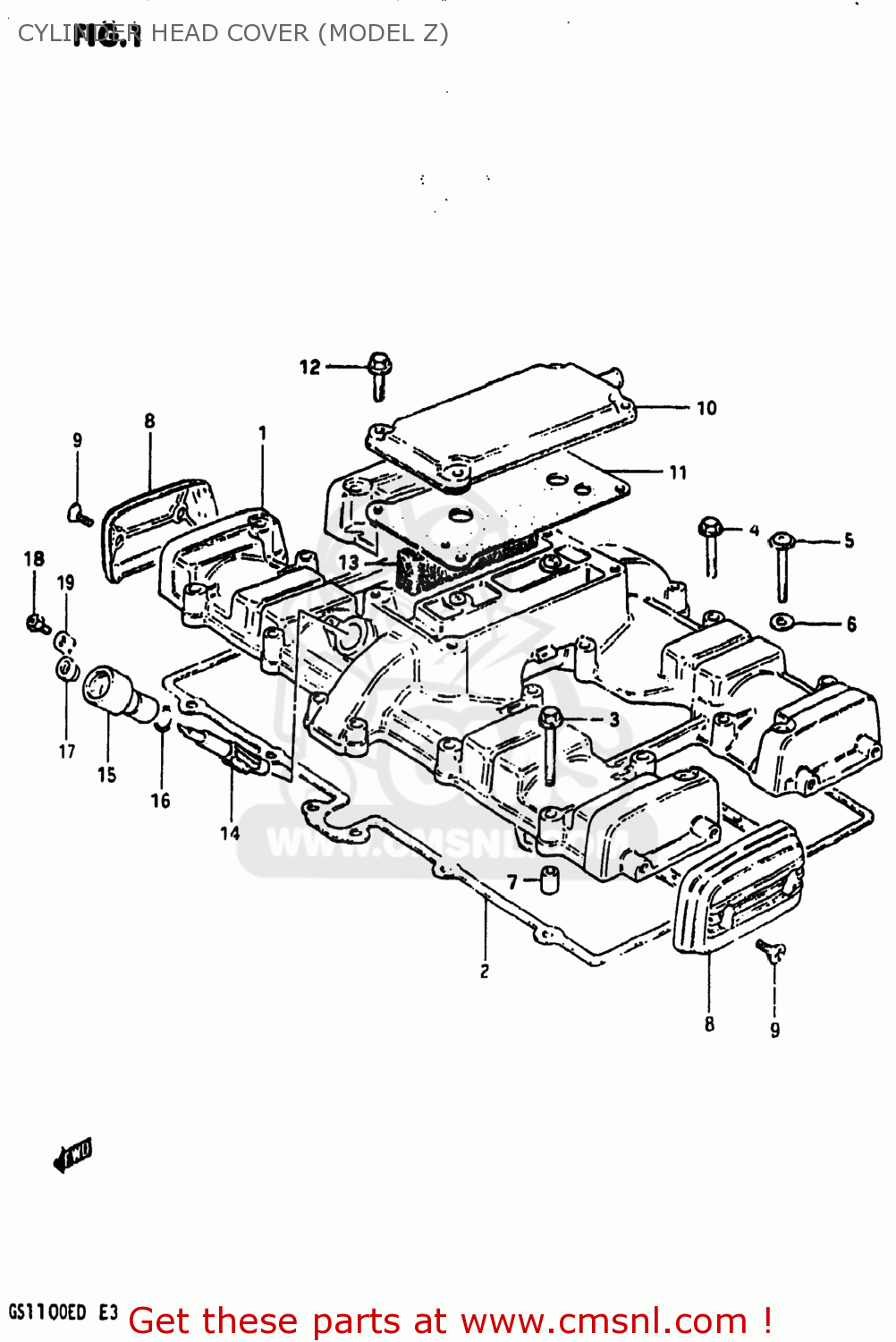 CYLINDER HEAD COVER (MODEL Z) GS1100E 1982 (Z) USA (E03)