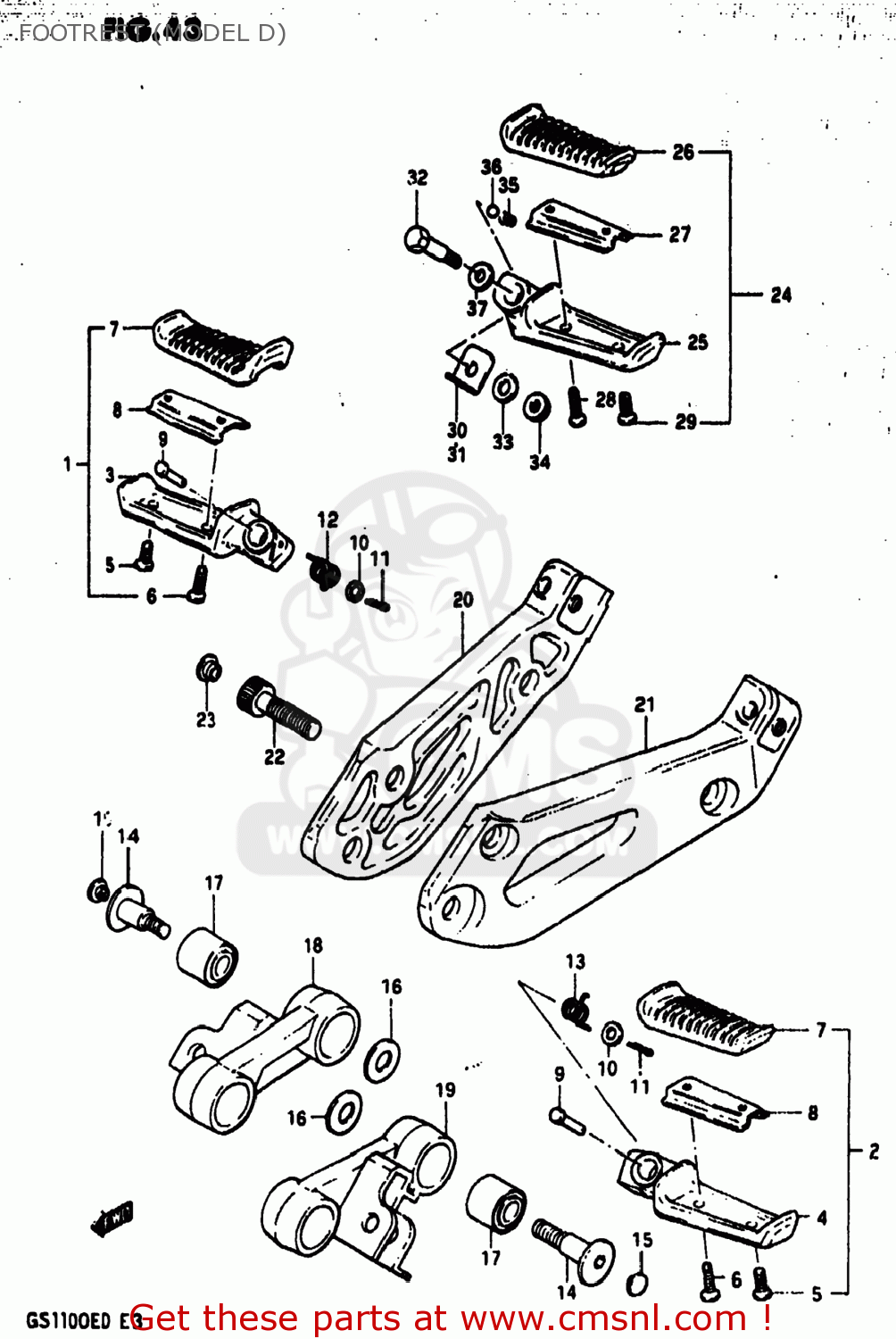 FOOTREST (MODEL D) GS1100E 1982 (Z) USA (E03)